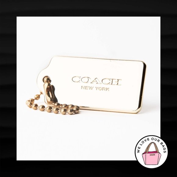 Coach Accessories - NEW Med COACH NEW YORK GOLD BRASS THICK METAL FOB BAG CHARM KEYCHAIN HANG TAG